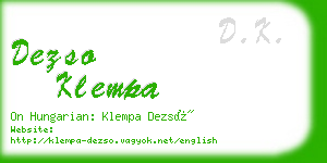 dezso klempa business card